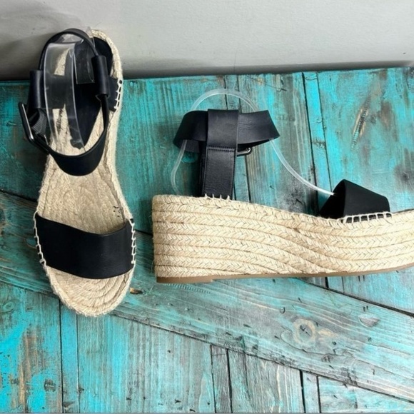 VINCE  Abby Platform Espadrille Sandal, Black Size 9 - Picture 2 of 4